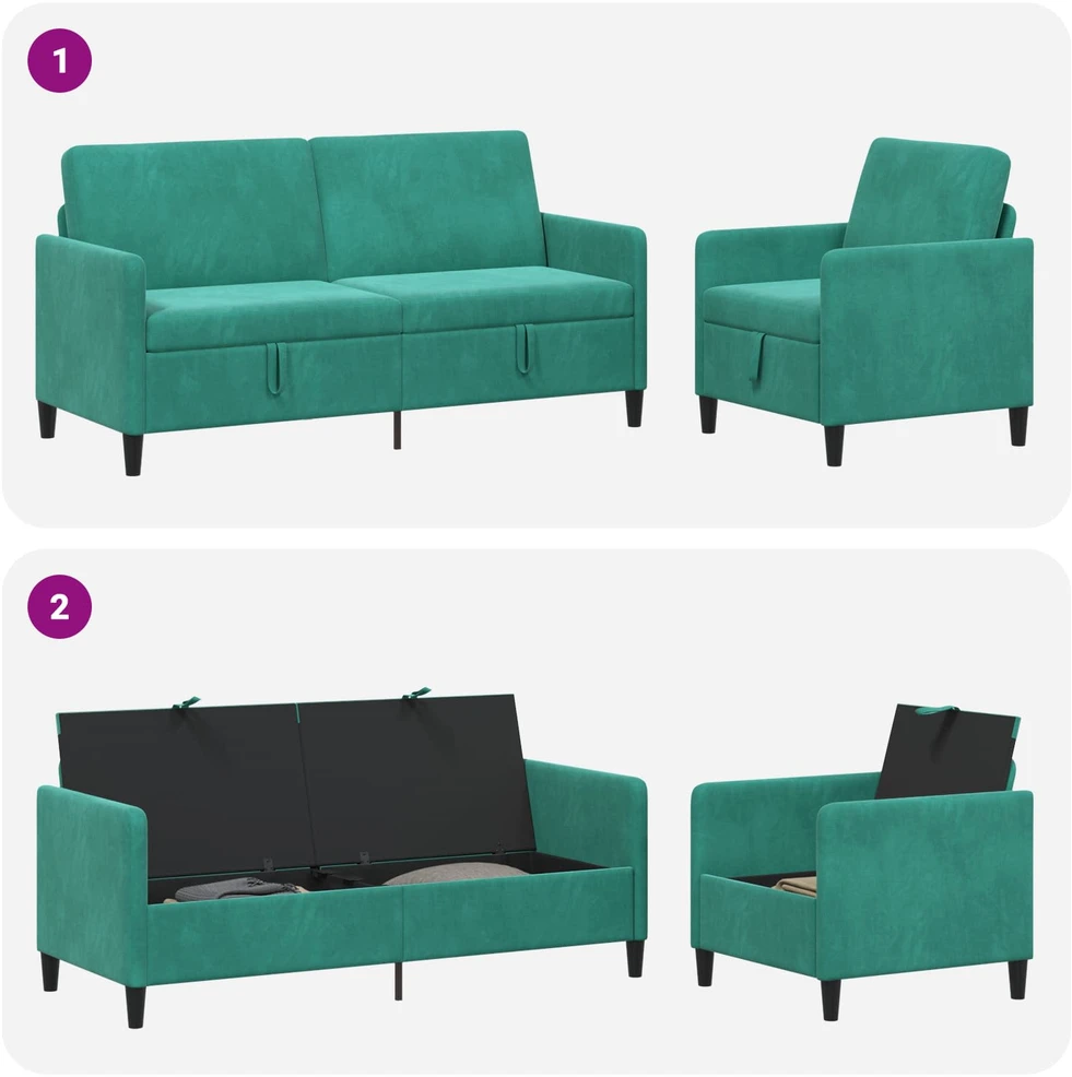 Sofa Sofos komplektas su saugojimu 2 vnt. Turkio Poliesteris
