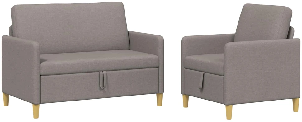 Sofa Sofos komplektas su saugojimu 2 vnt. 3 vietos Taupe