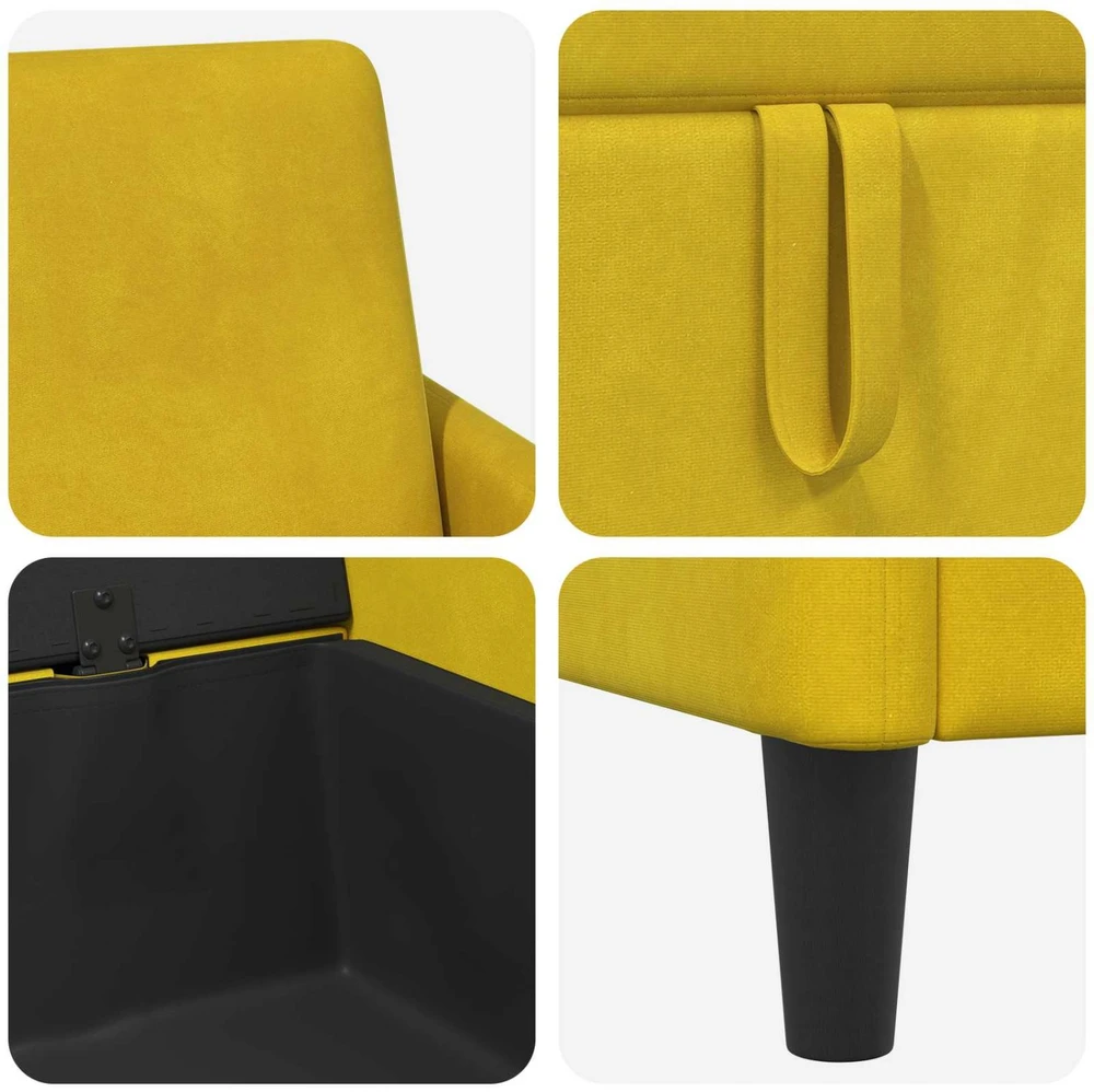 Sofa Sofos komplektas su saugojimu 2 vnt. Geltona Poliesteris