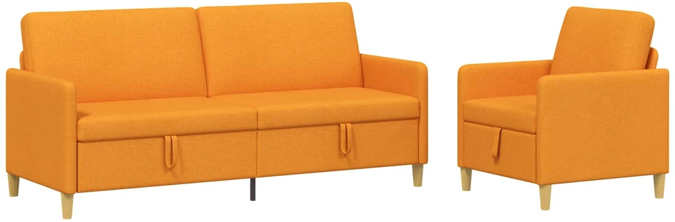 Sofa Sofos komplektas su saugojimu 2 vnt. Tamsiai geltona