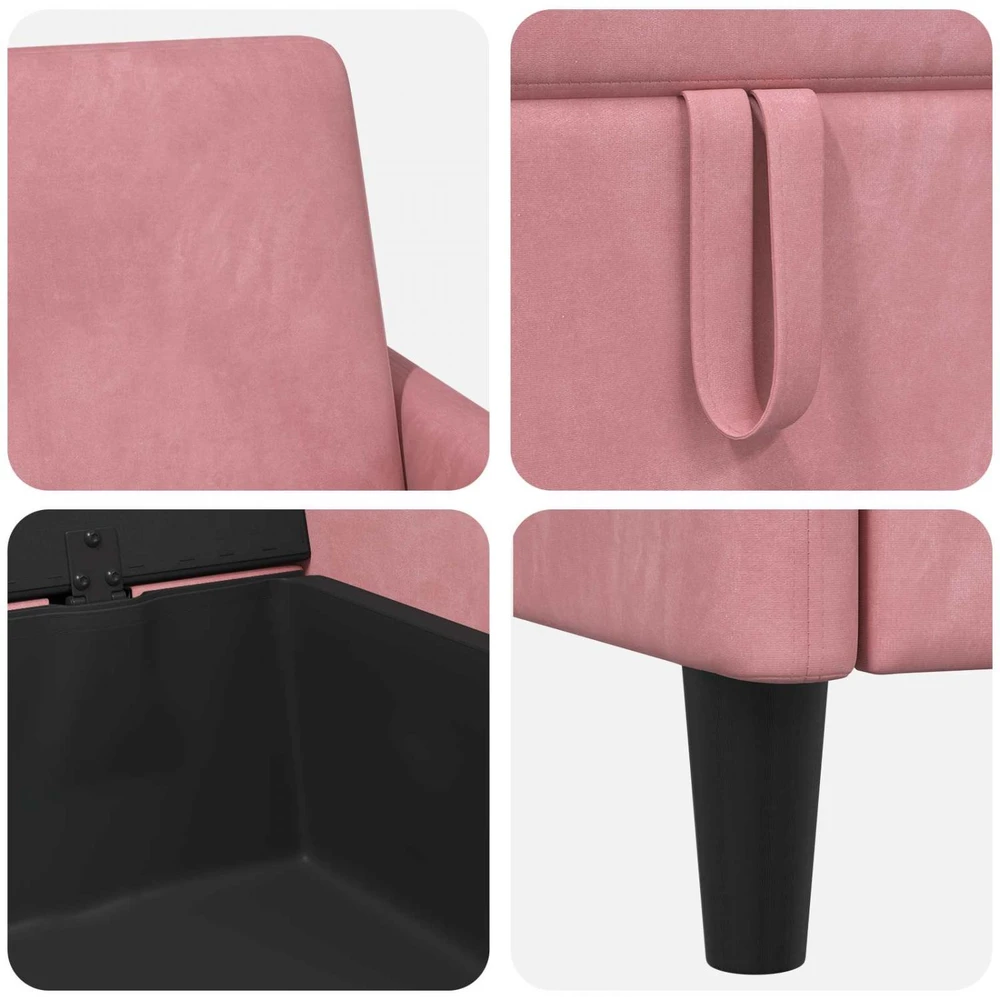 Sofa Sofos komplektas su saugojimu 2 vnt. Rožinė Poliesteris