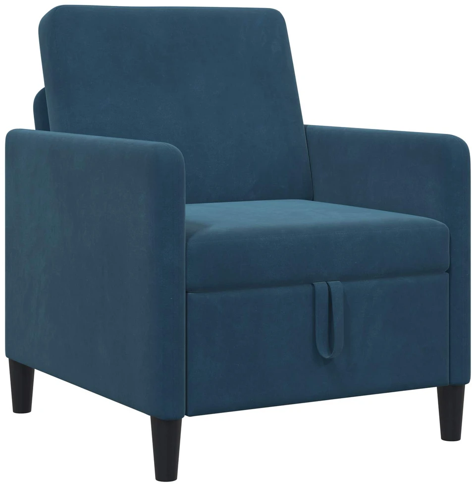 Sofa Sofos komplektas su saugojimu 2 vnt. Mėlyna Poliesteris