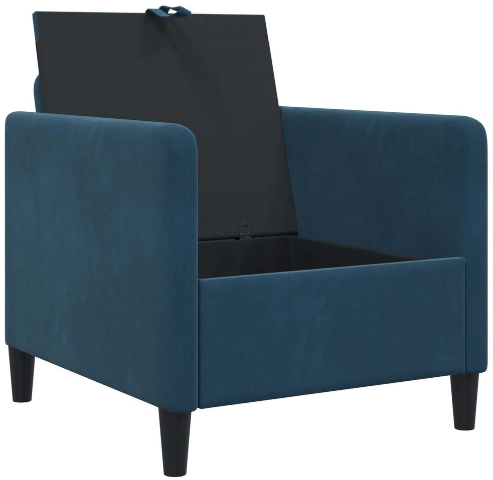 Sofa Sofos komplektas su saugojimu 2 vnt. Mėlyna Poliesteris