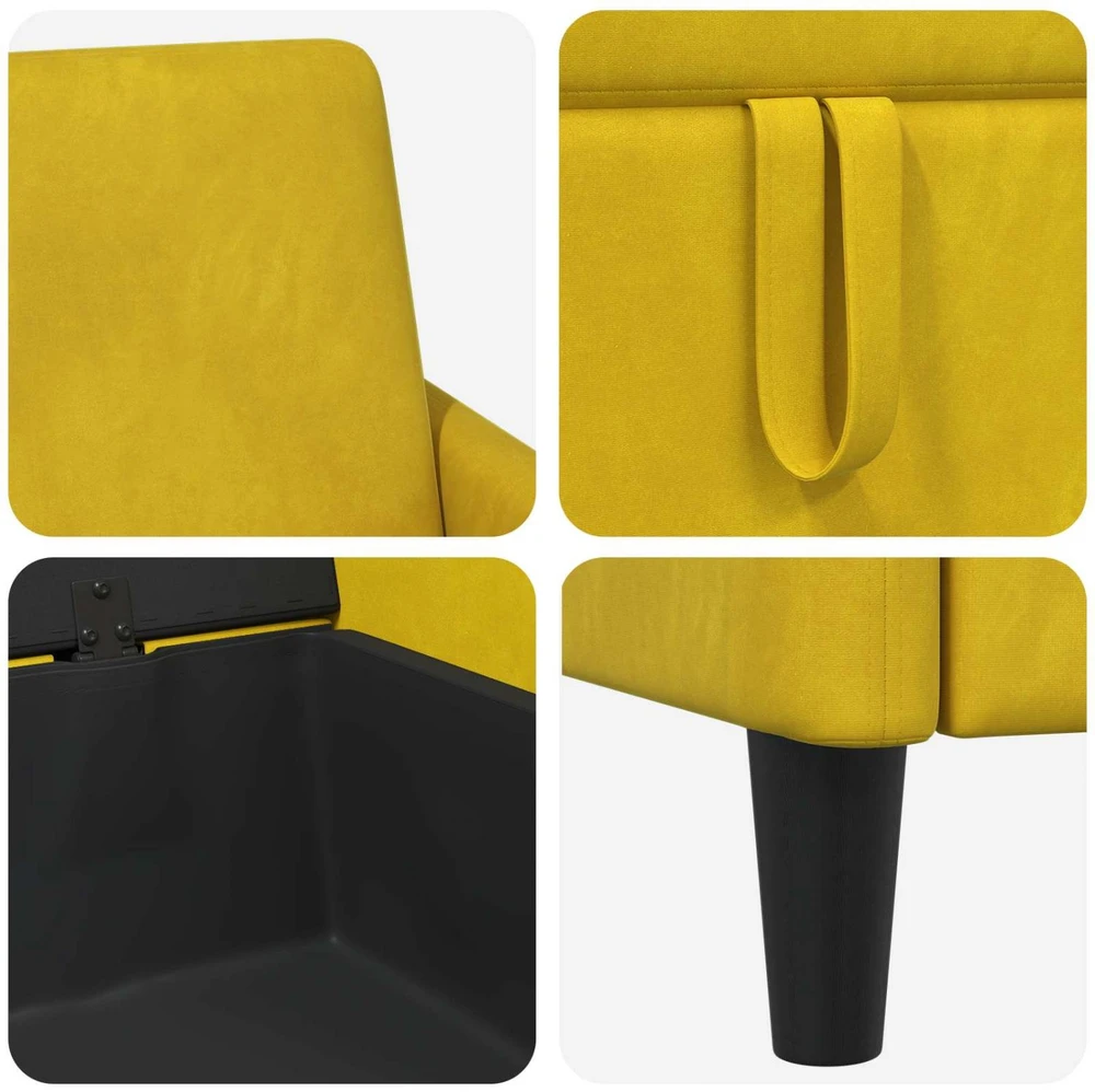 Sofa Sofos komplektas su saugojimu 2 vnt. Geltona Poliesteris