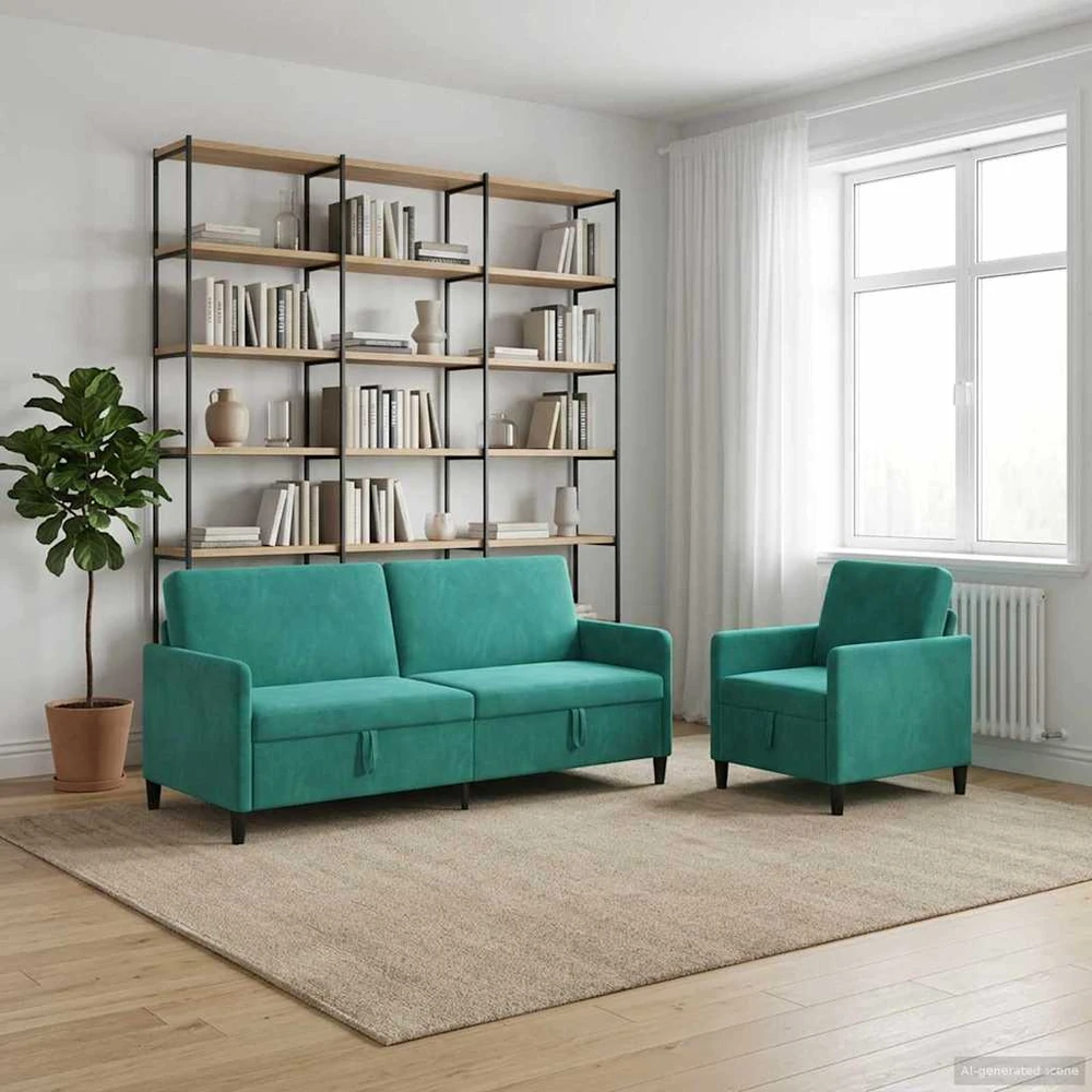 Sofa Sofos komplektas su saugojimu 2 vnt. Turkio Poliesteris
