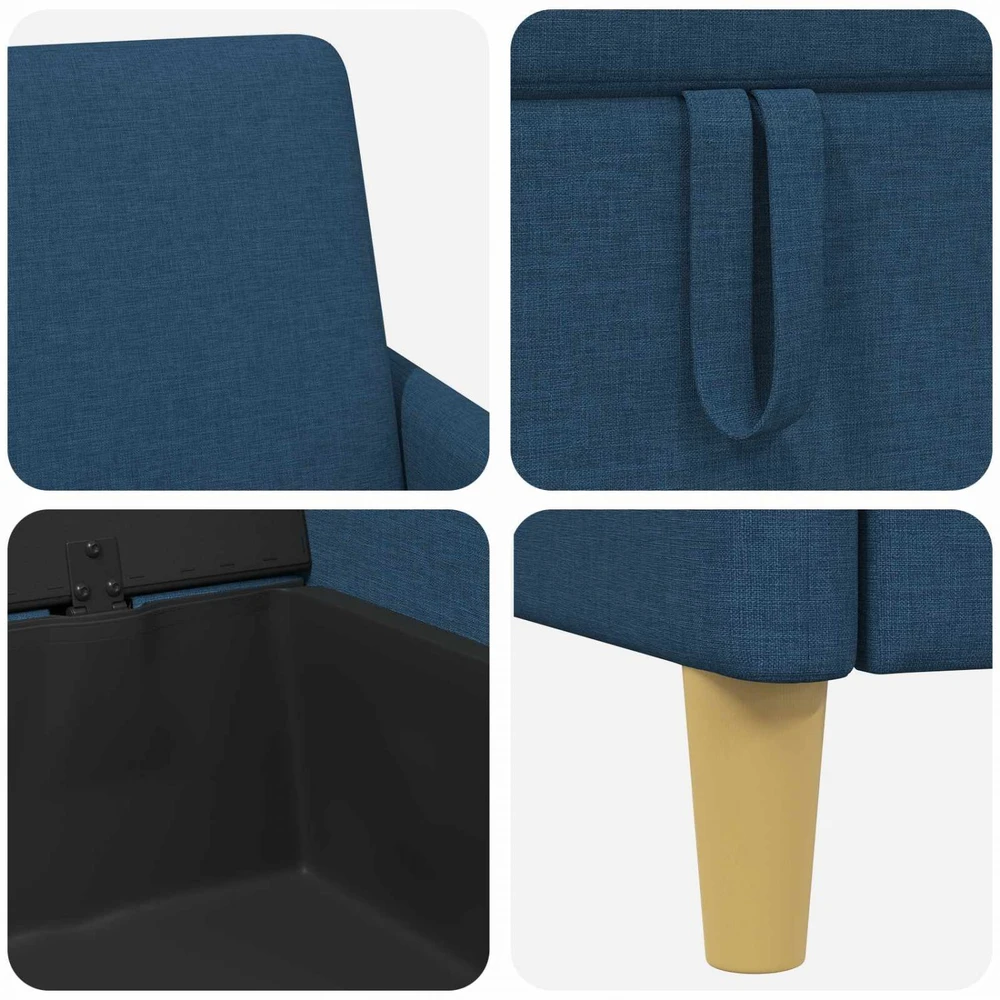 Sofa Sofos komplektas su saugojimu 2 vnt. Mėlyna Poliesteris