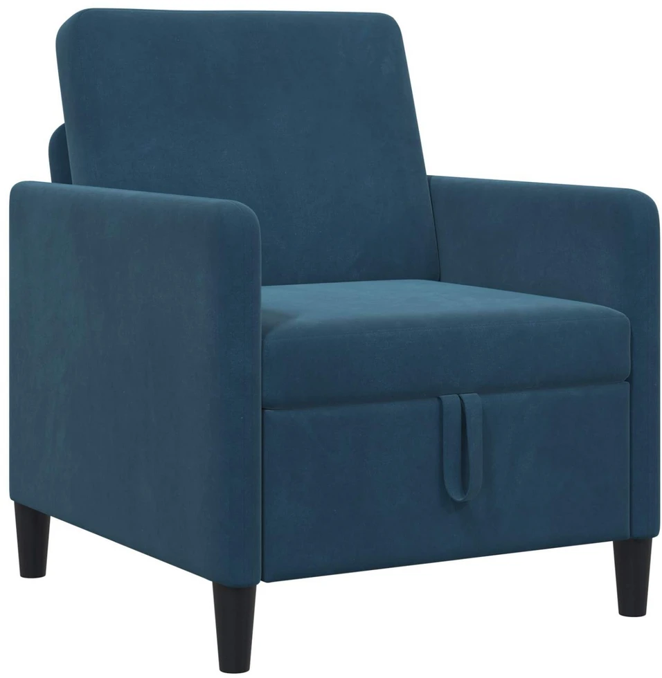 Sofa Sofos komplektas su saugojimu 2 vnt. Mėlyna Poliesteris