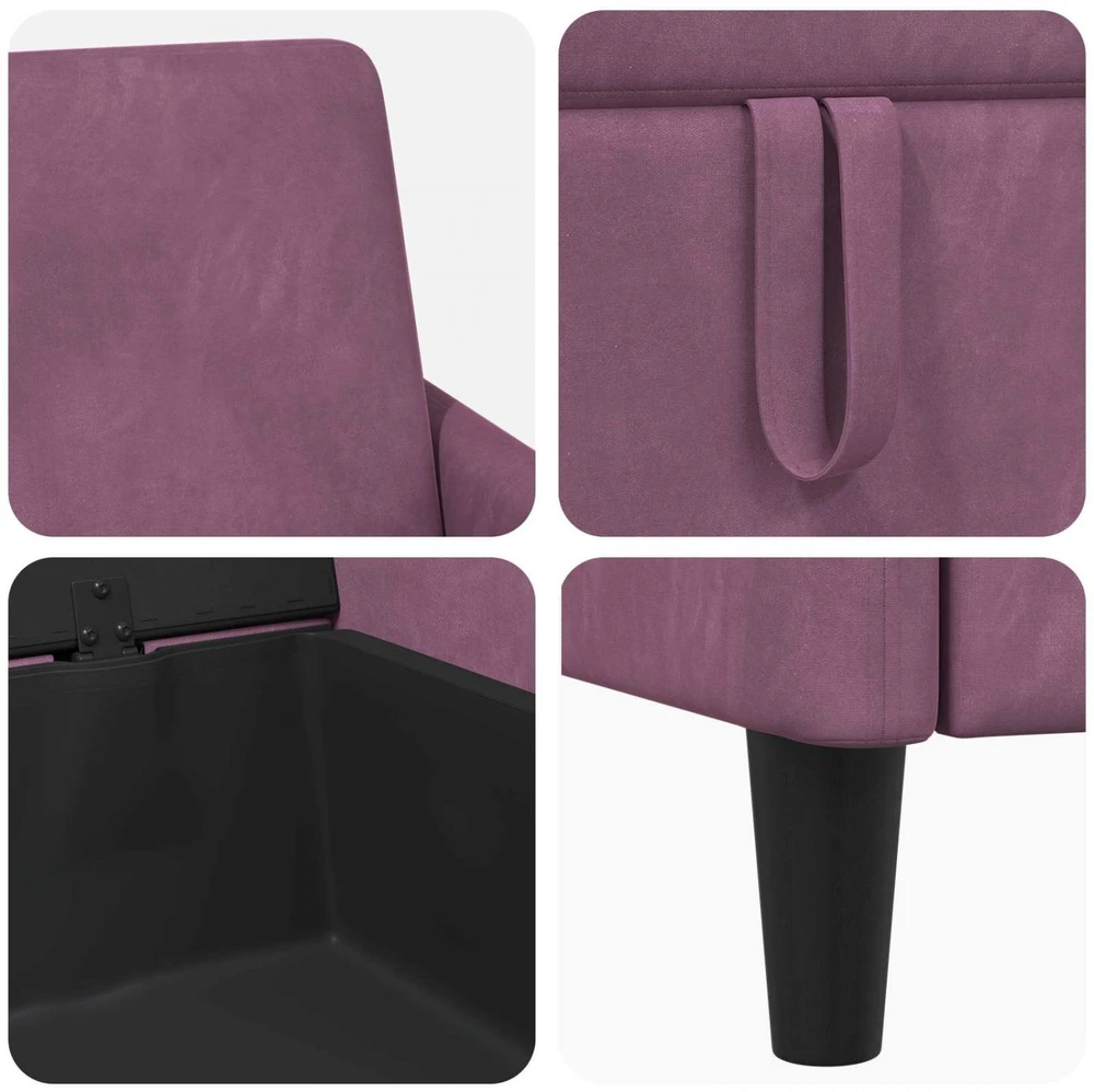 Sofa Sofos komplektas su saugojimu 2 vnt. Violetinė Poliesteris