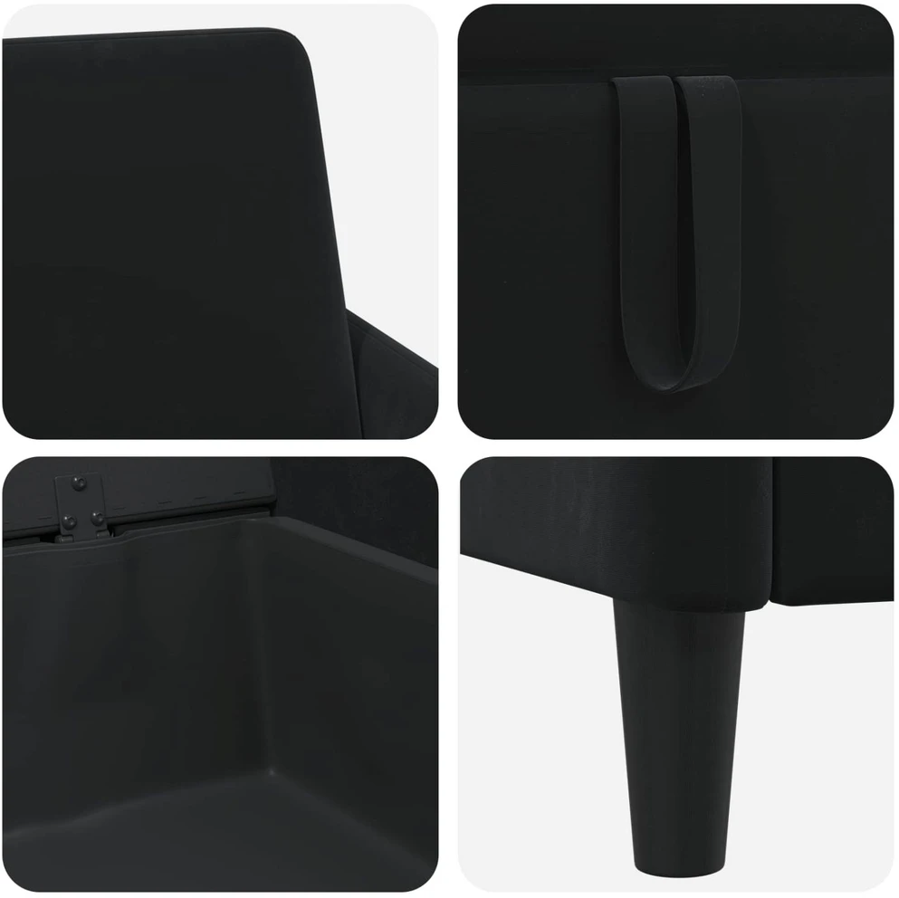Sofa Sofos komplektas su saugojimu 2 vnt. Juoda Poliesteris