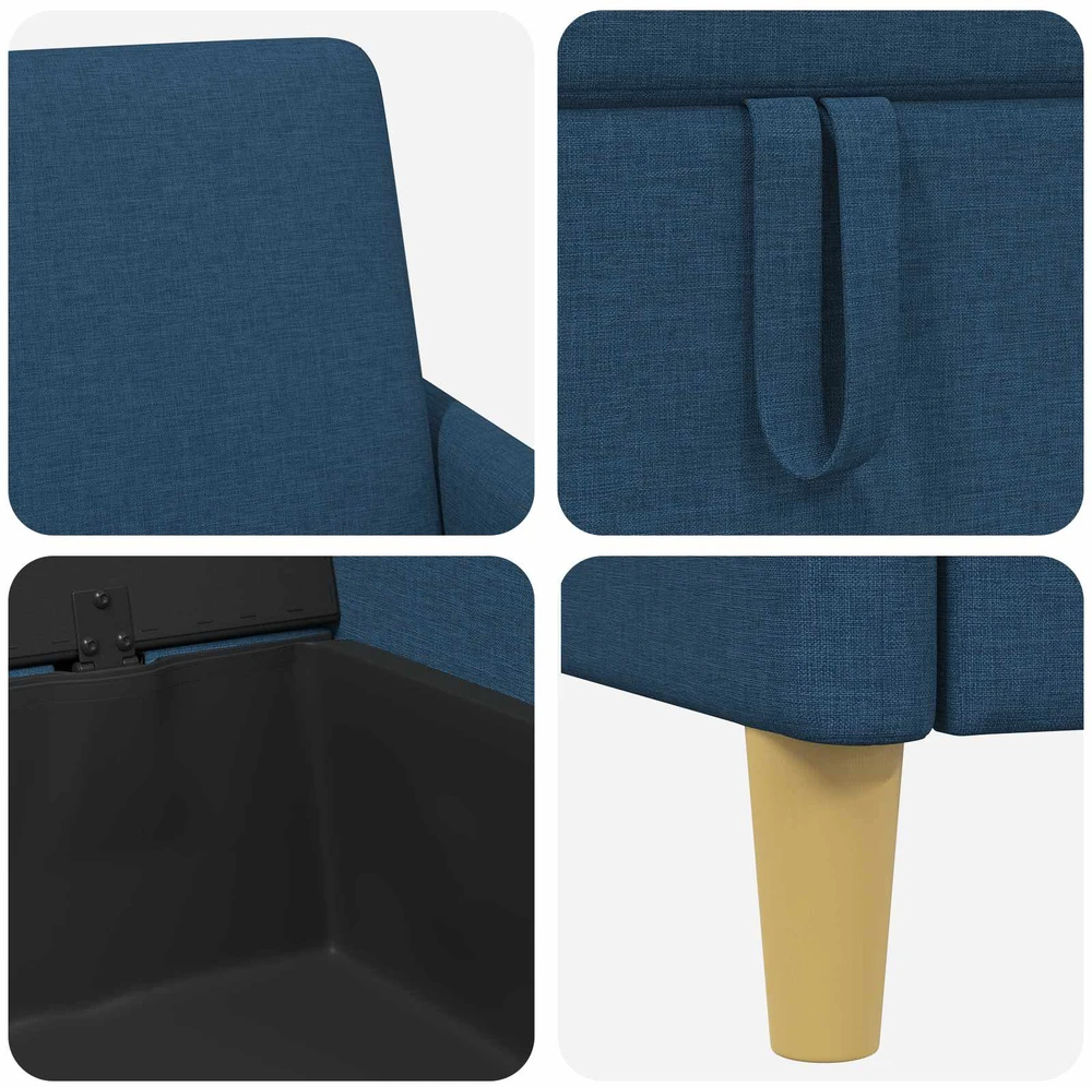 Sofa Sofos komplektas su saugojimu 2 vnt. Mėlyna Poliesteris