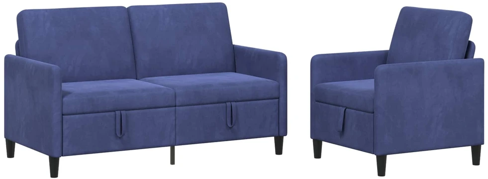 Sofa Sofos komplektas su saugojimu 2 vnt. Policijos mėlyna