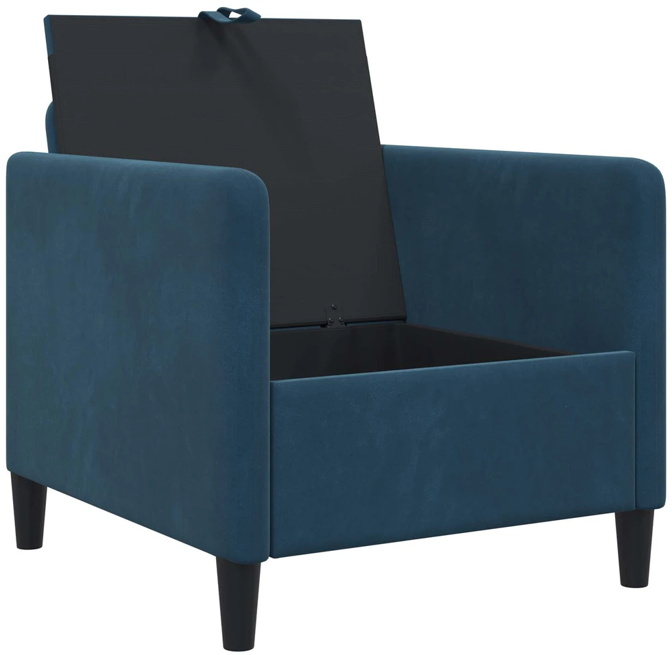 Sofa Sofos komplektas su saugojimu 2 vnt. Mėlyna Poliesteris