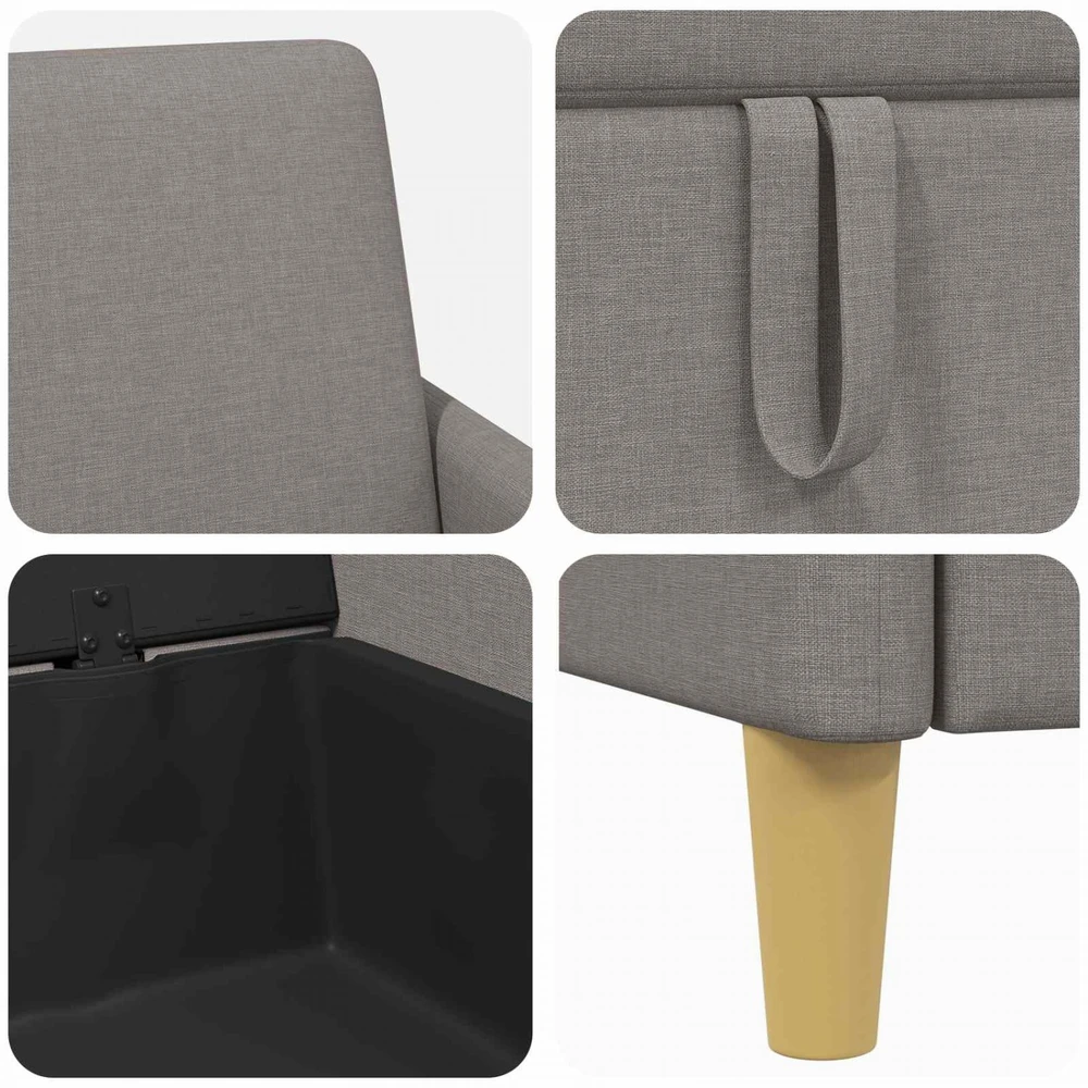 Sofa Sofos komplektas su saugojimu 2 vnt. Taupe Poliesteris