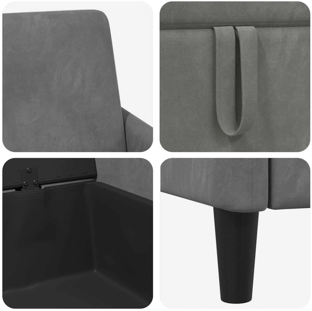 Sofa Sofos komplektas su saugojimu 2 vnt. Tamsiai pilka Poliesteris