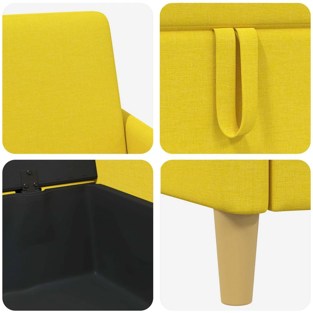 Sofa Sofos komplektas su saugojimu 2 vnt. Šviesi geltona Poliesteris