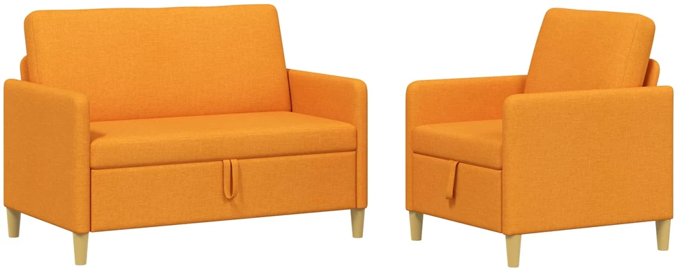 Sofa Sofos komplektas su saugojimu 2 vnt. Tamsiai geltona