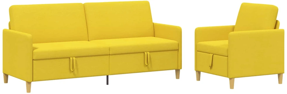 Sofa Sofos komplektas su saugojimu 2 vnt. 4 vietos Šviesi geltona