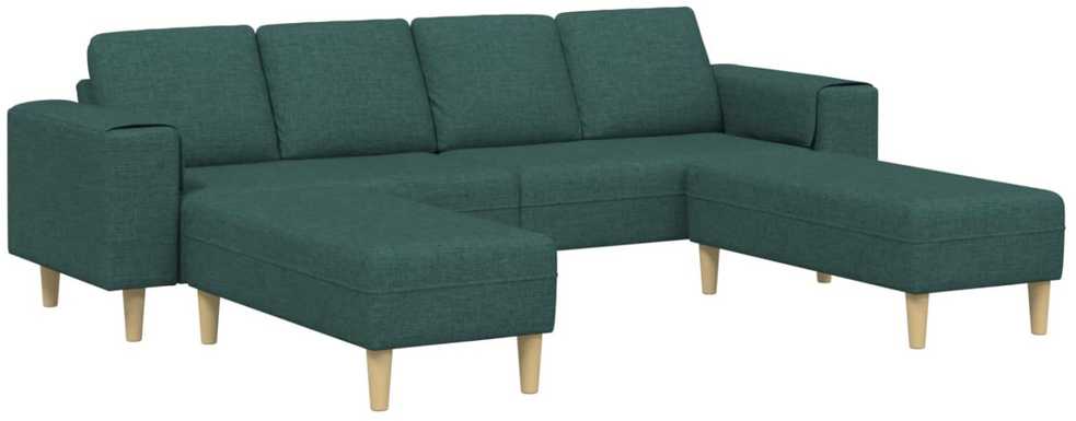 Svetainės sofa 3 vnt. Tamsiai žalia Poliesteris