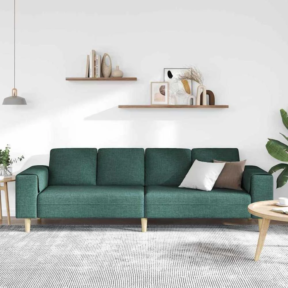 Svetainės sofa Tamsiai žalia 250 x 77 x 76 cm Poliesteris