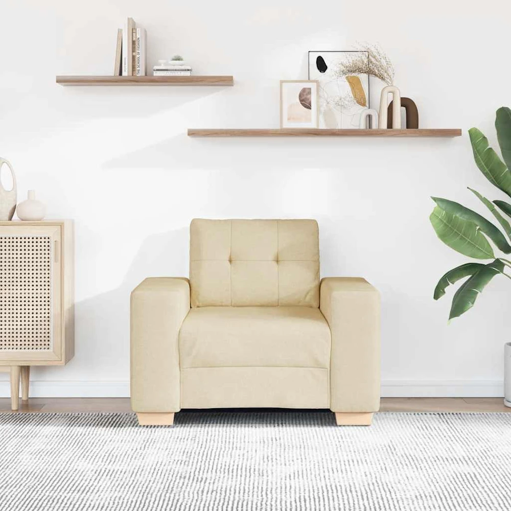 Sofa Sofos krėslas, kreminės spalvos, 100x78x80 cm, audinys