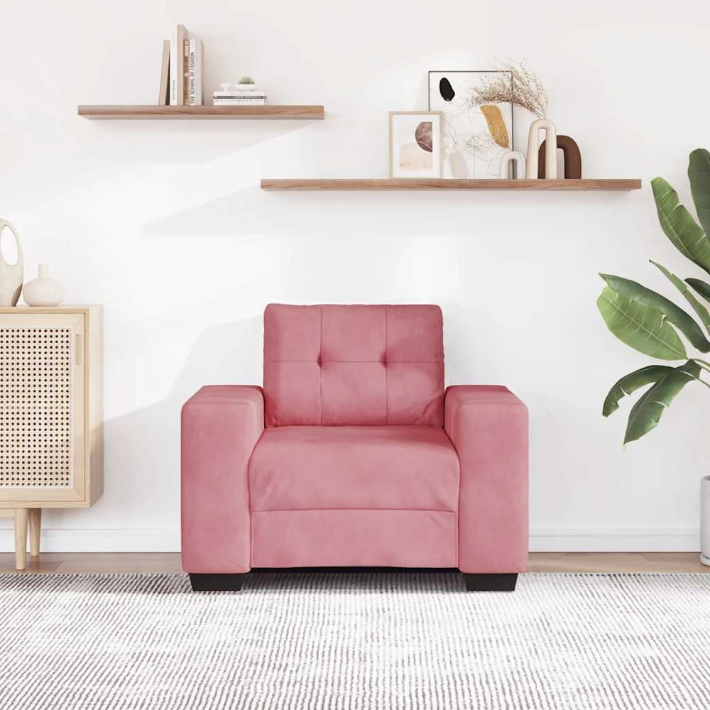Sofa Sofos krėslas, rožinė, 100x78x80 cm, aksomas