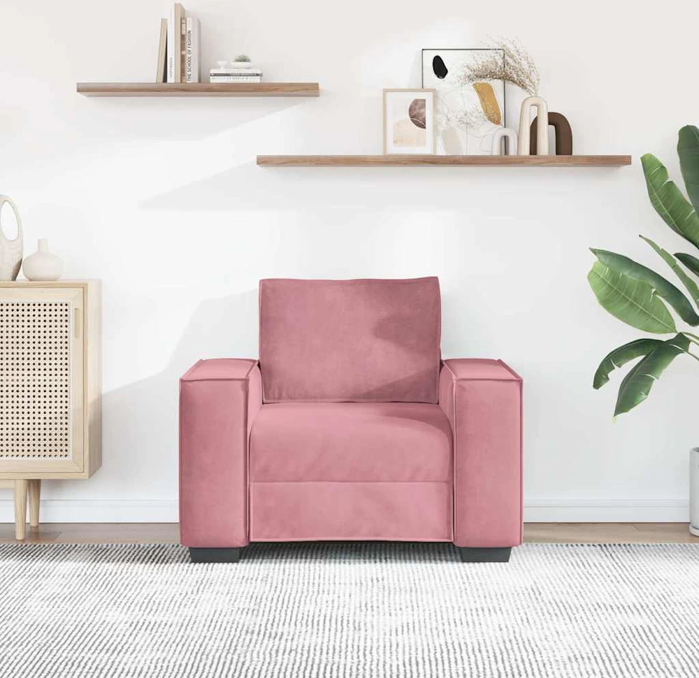 Sofa Sofos krėslas, rožinė, 100x78x84 cm, aksomas