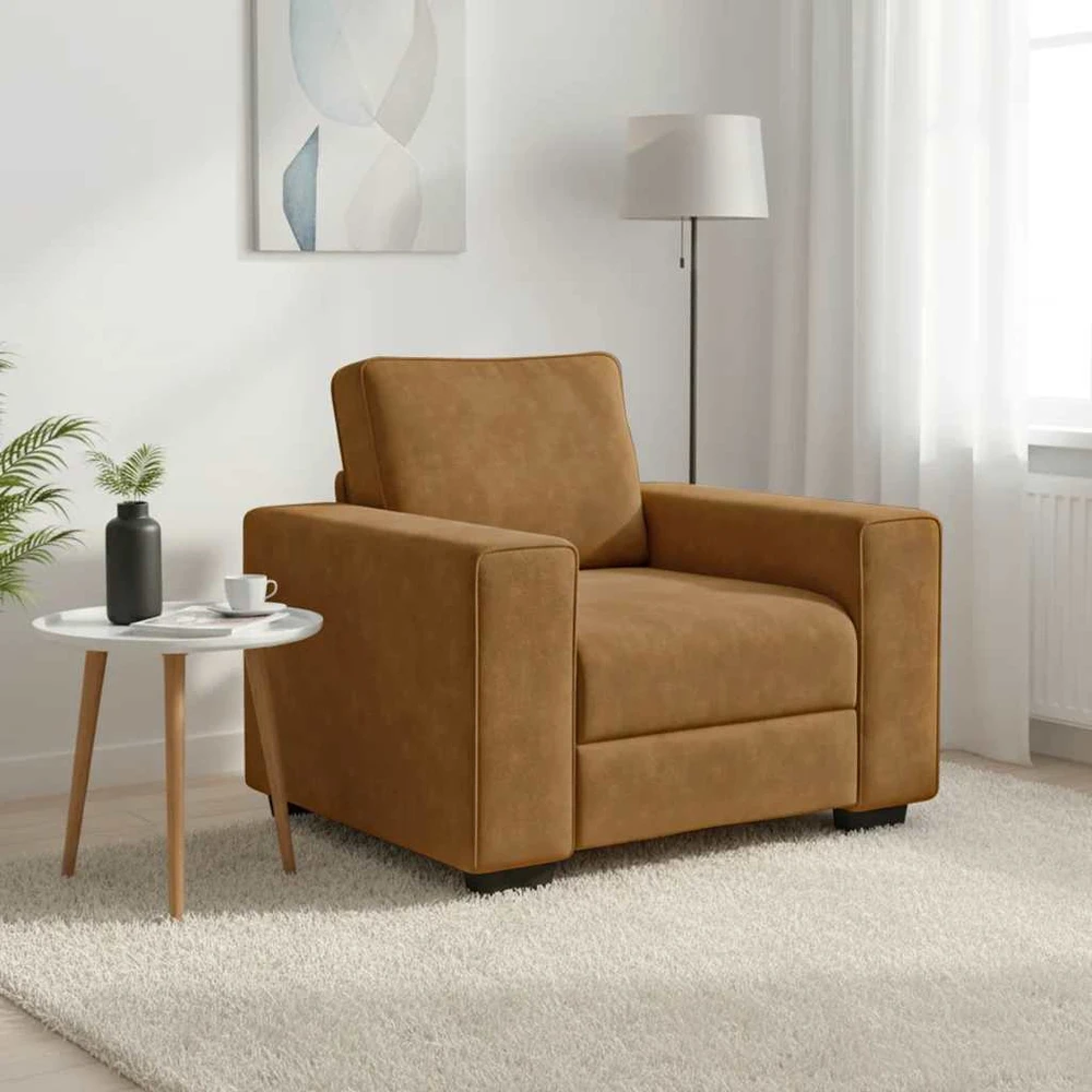 Sofa Sofos krėslas, rudas, 100x77x82 cm, aksomas