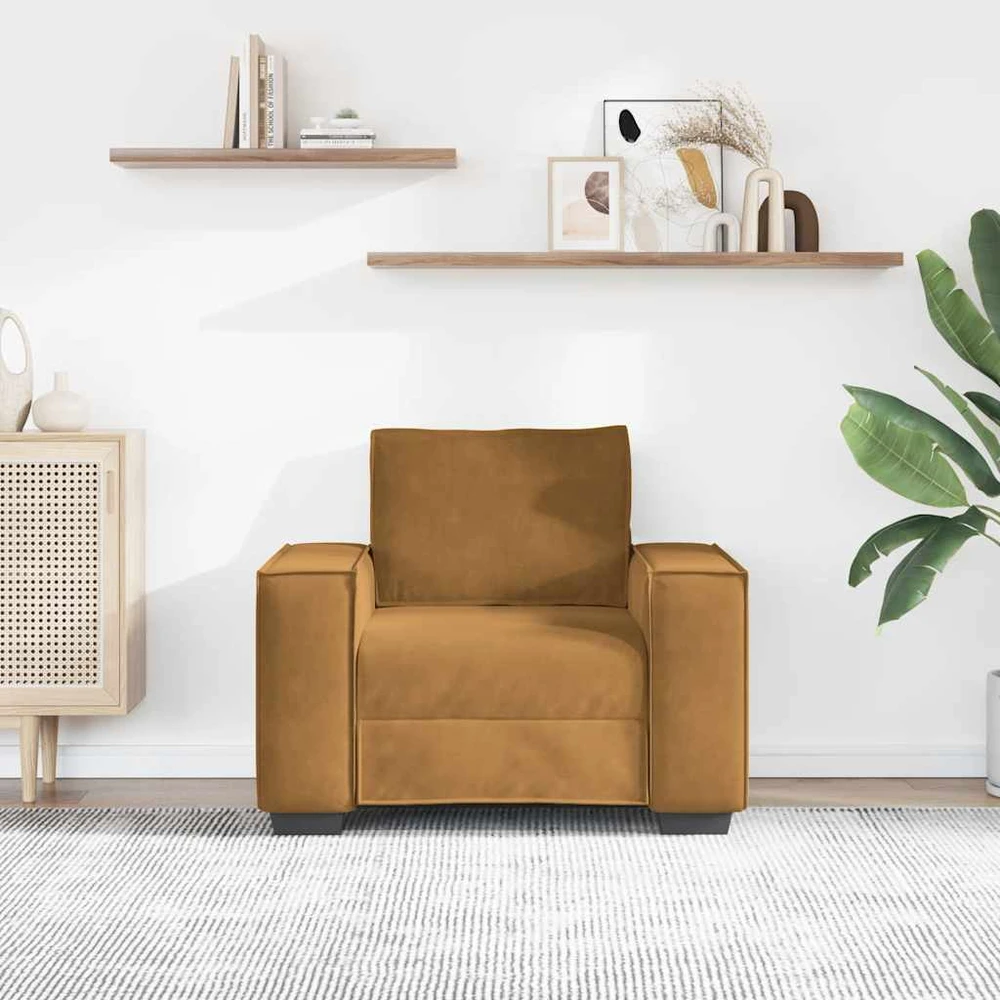 Sofa Sofos krėslas, rudas, 100x78x84 cm, aksomas