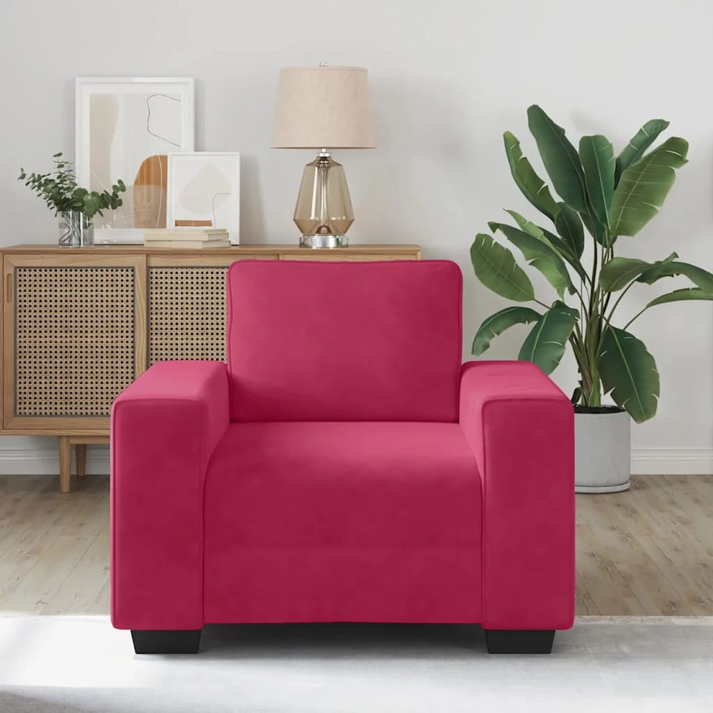 Sofa Sofos krėslas, vyno raudonumo, 100x77x82 cm, aksomas