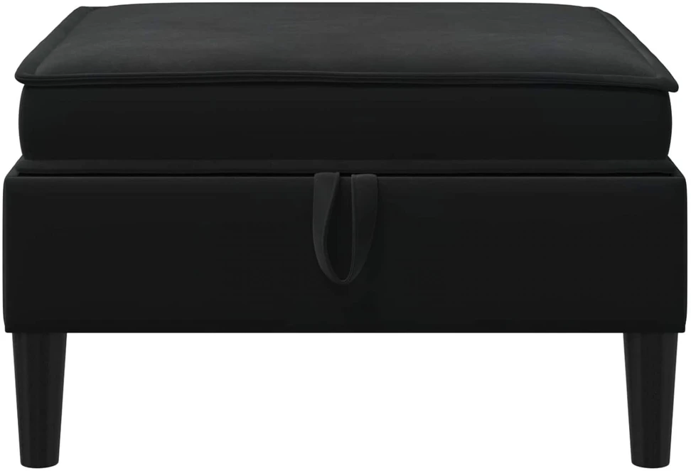 Sofa Sofos pufas su saugojimo funkcija Juoda Aksomas