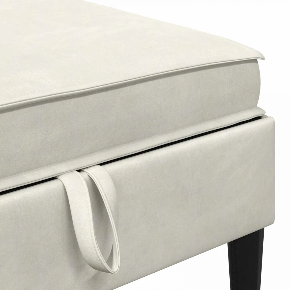 Sofa Sofos pufas su saugojimo funkcija Kreminė Aksomas