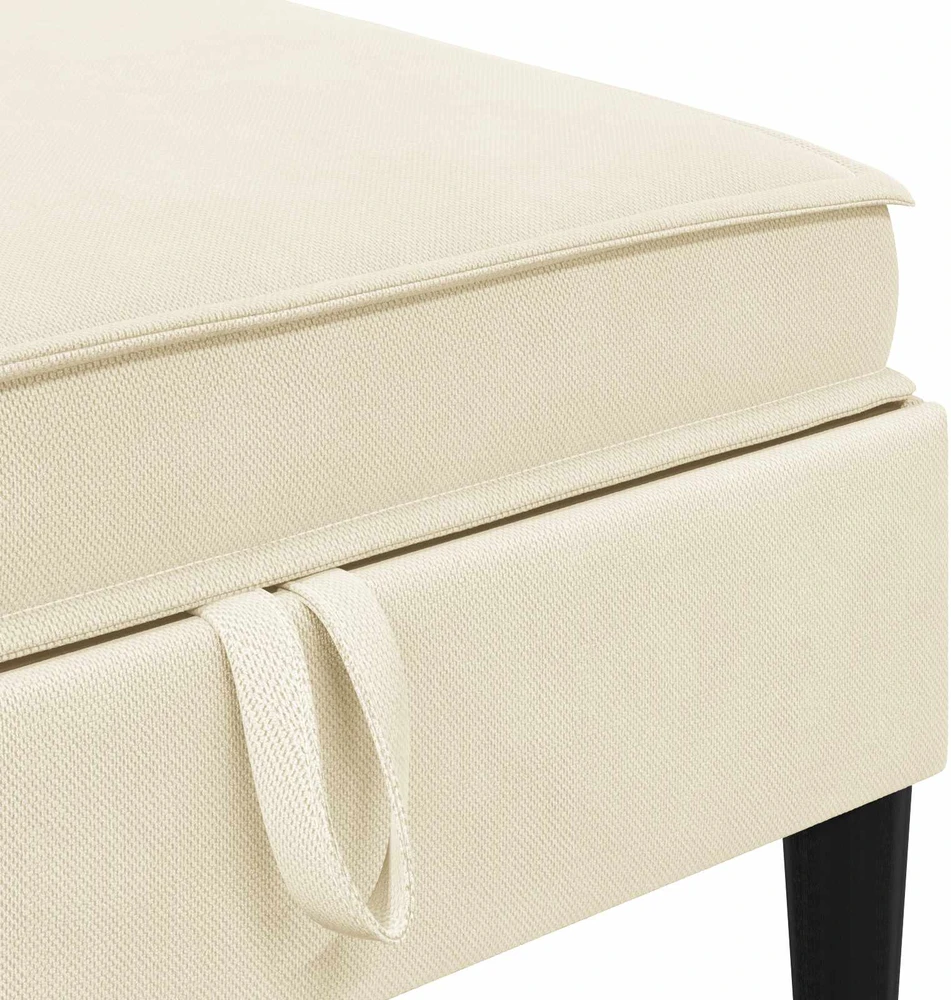 Sofa Sofos pufas su saugojimo funkcija Kreminė Aksomas