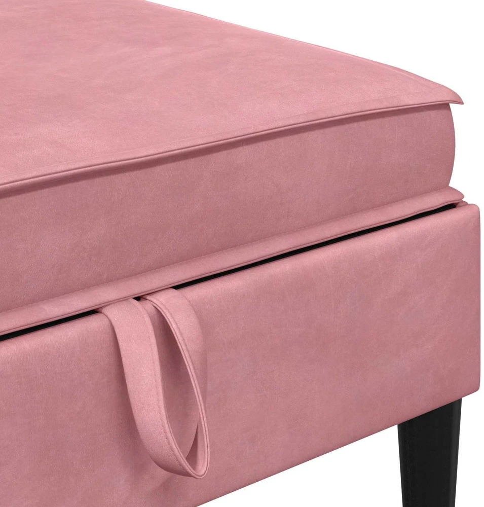 Sofa Sofos pufas su saugojimo funkcija Rožinė Aksomas