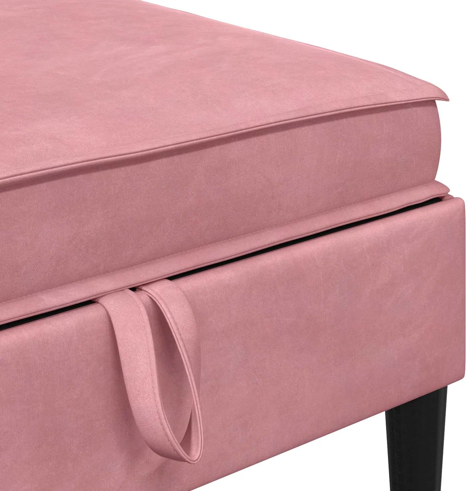 Sofa Sofos pufas su saugojimo funkcija Rožinė Aksomas