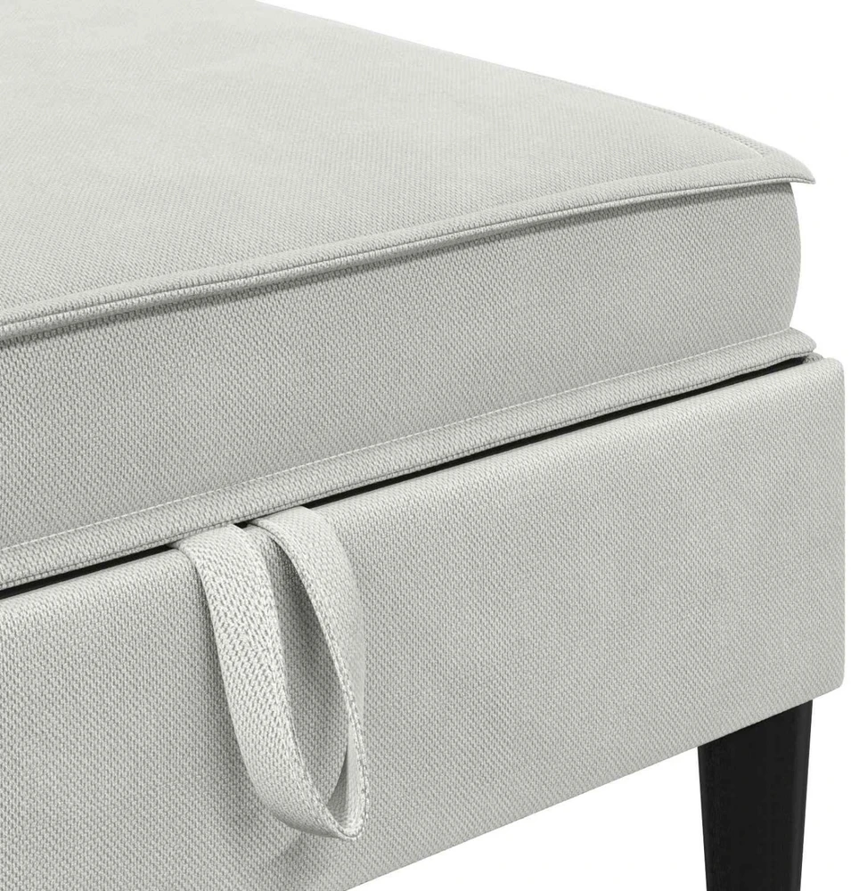 Sofa Sofos pufas su saugojimo funkcija Šviesiai pilka Aksomas