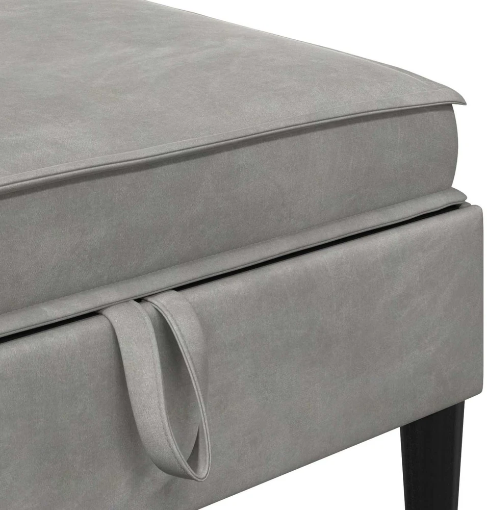 Sofa Sofos pufas su saugojimo funkcija Šviesiai pilka Aksomas