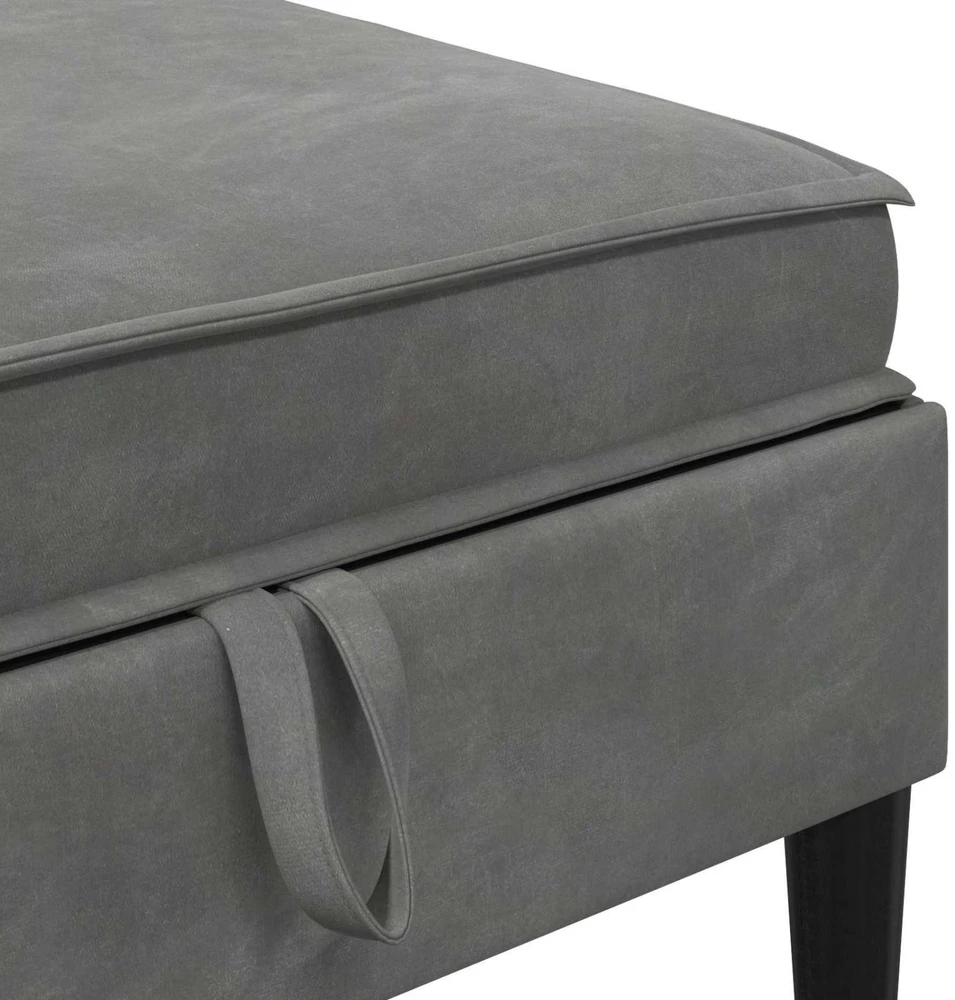 Sofa Sofos pufas su saugojimo funkcija Tamsiai pilka Aksomas