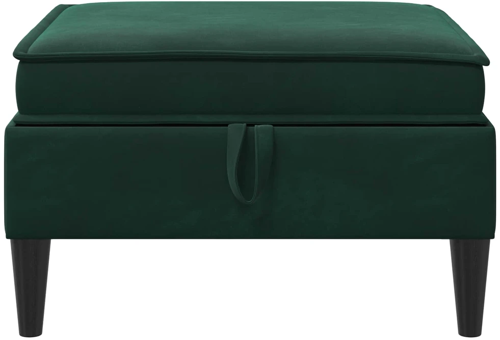 Sofa Sofos pufas su saugojimo funkcija Tamsiai žalia 70 x 70 x 40 cm