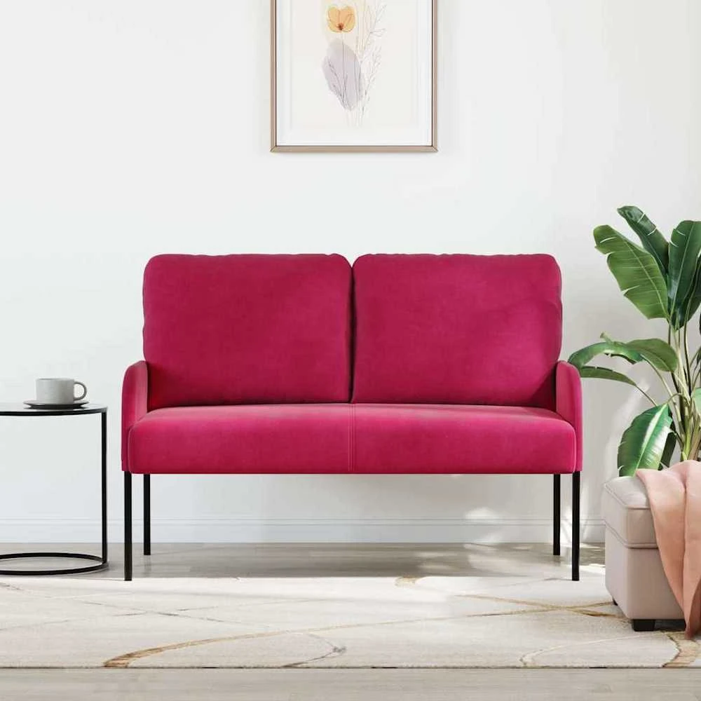 Sofa Sofos su pagalve 110cm Vyno raudona fanera