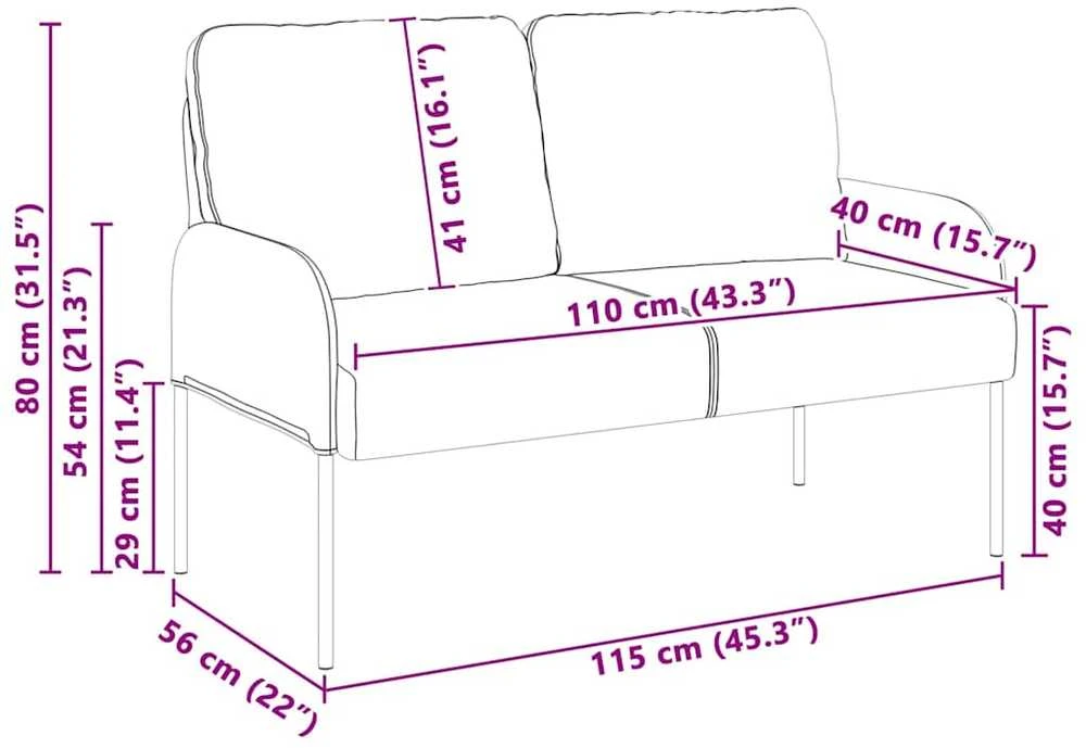Sofa Sofos su pagalve 110cm Vyno raudona fanera
