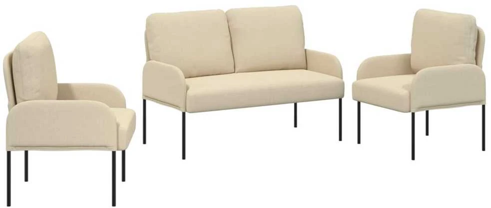 Sofa Sofų komplektai 3 vnt. Kreminė fanera