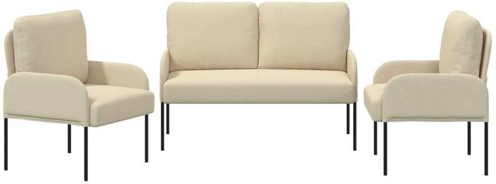 Sofa Sofų komplektai 3 vnt. Kreminė fanera