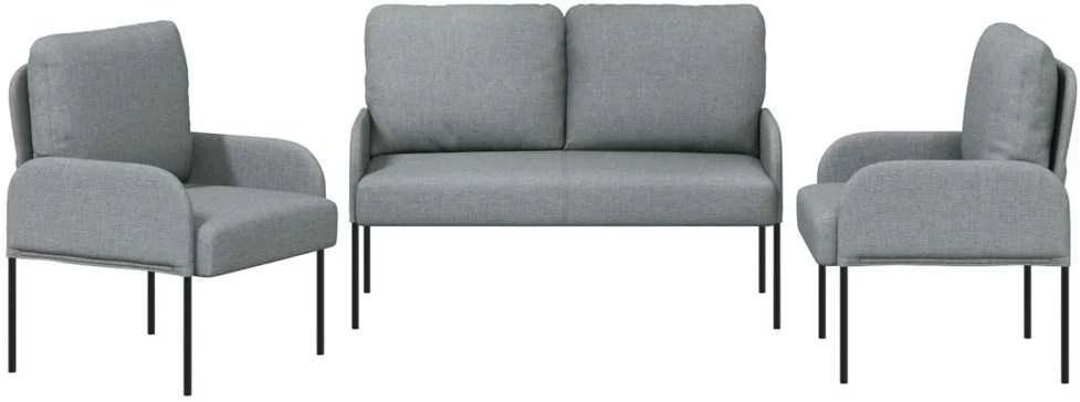 Sofa Sofų komplektai 3 vnt. Šviesiai pilka fanera