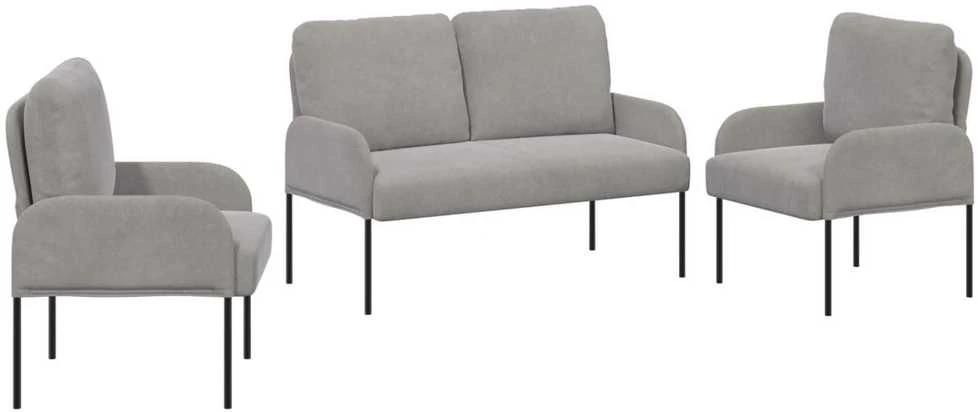 Sofa Sofų komplektai 3 vnt. Šviesiai pilka fanera