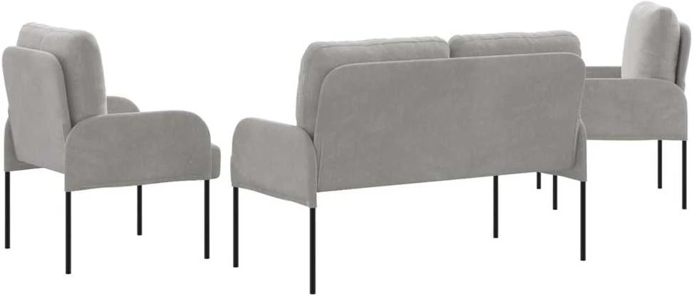 Sofa Sofų komplektai 3 vnt. Šviesiai pilka fanera