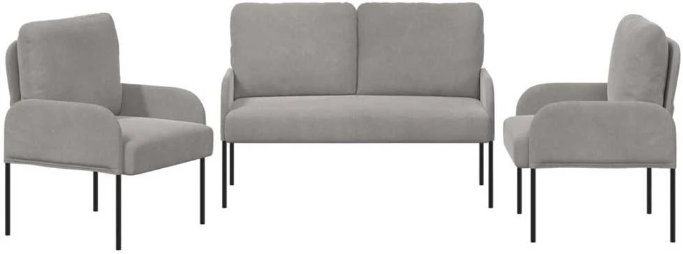 Sofa Sofų komplektai 3 vnt. Šviesiai pilka fanera