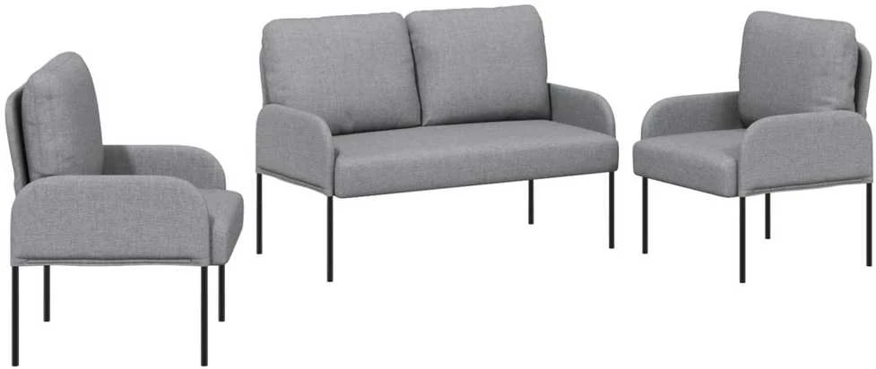 Sofa Sofų komplektai 3 vnt. Šviesiai pilka fanera