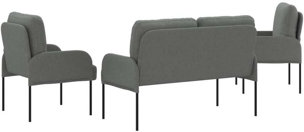 Sofa Sofų komplektai 3 vnt. Tamsiai pilka fanera
