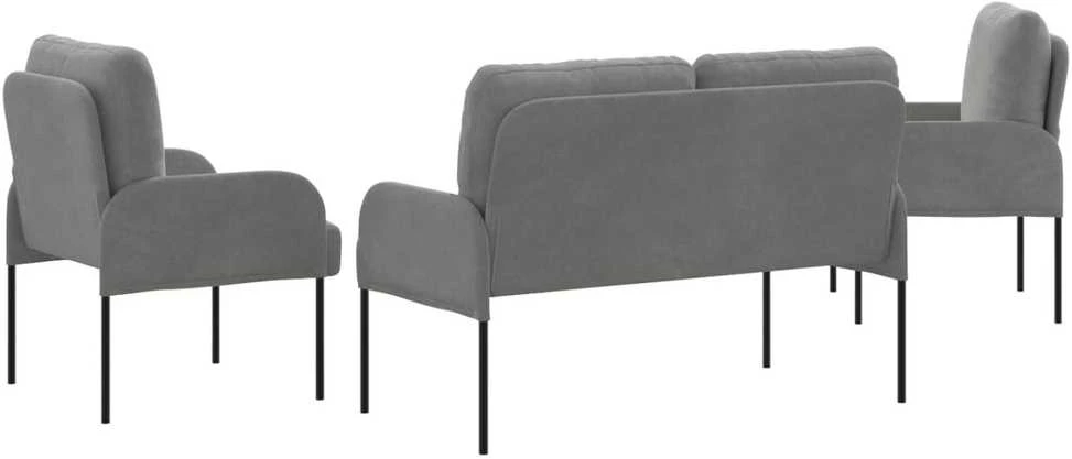 Sofa Sofų komplektai 3 vnt. Tamsiai pilka fanera