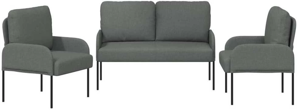 Sofa Sofų komplektai 3 vnt. Tamsiai pilka fanera